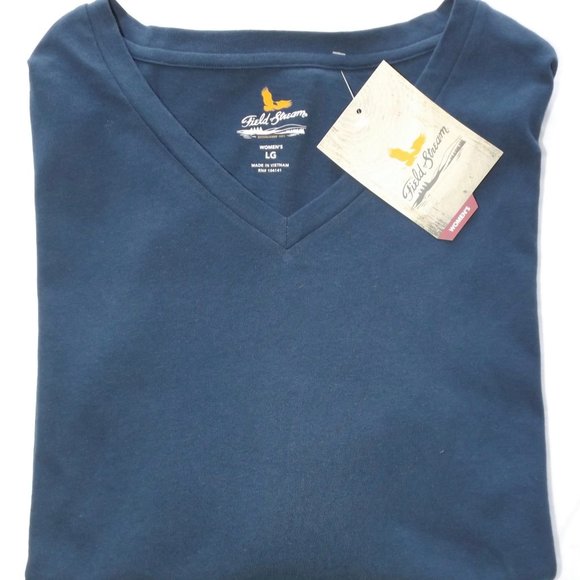 New Long Sleeve Tee from Field & Stream, V Neck, Blue, Size Large - Picture 2 of 10